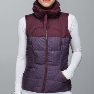 Lululemon Fluffin Awesome Vest Gin Gin Gingham Embossed Inkwell Bordeaux Drama